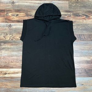 Zara Black Long Cotton Dress with Hood Size M